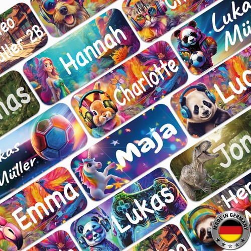 70stk namensaufkleber kinder - namensaufkleber,